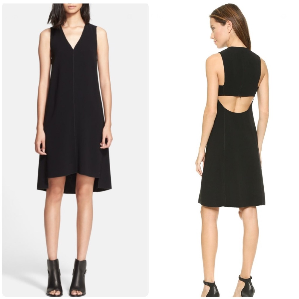 Rag &‎ Bone Fernanda Black Cut Off Midi Dress